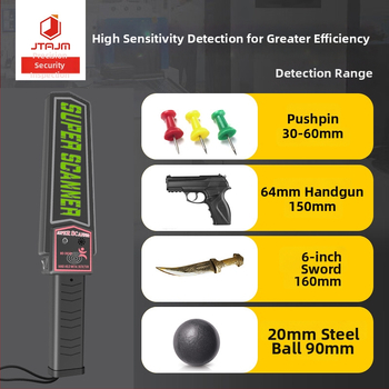 Ručný detektor kovov MD-3003B1 od JTAJM, prenosné bezpečnostné zariadenie s akusticko-optickým a vibračným alarmom, dosah detekcie ≥6 cm