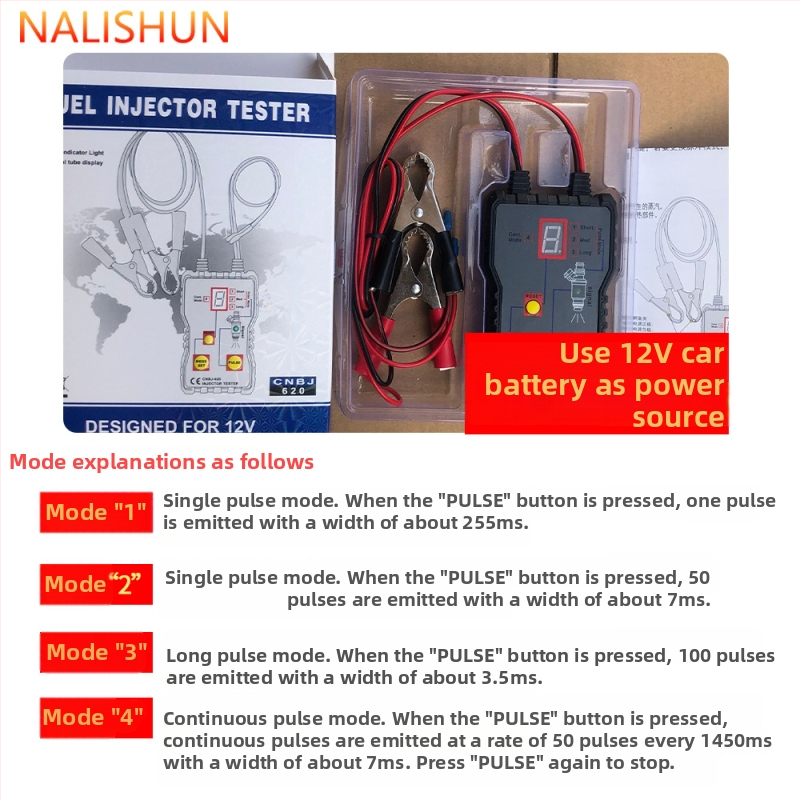 Automobilový tester palivového vstrekovača EM620 — ABS materiál, 162 g