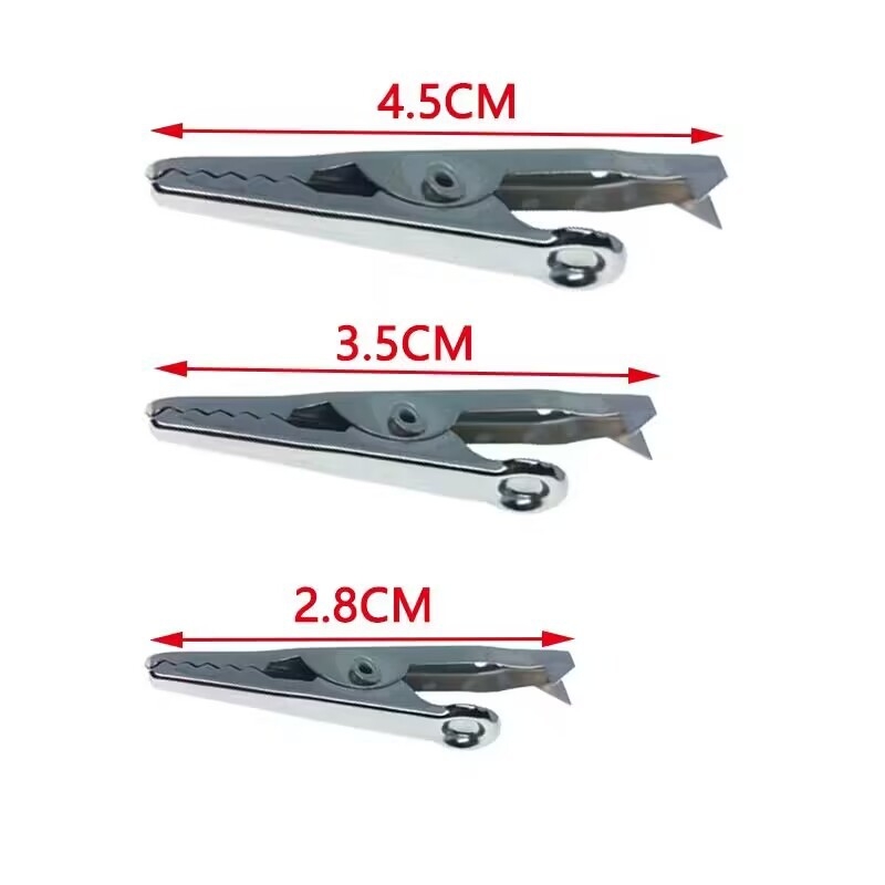 Fém krokodilkapcsok, 100 db, tápegységhez, kísérleti és teszt DIY projektek
