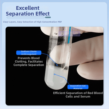 PRP sérum separačná trubička, sterilná lekárska centrifuga na odber krvi, objem 8 ml, Huabo