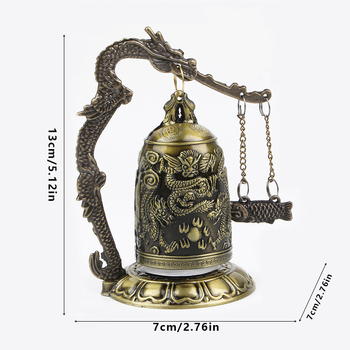 Seven Swords Zvončić od legure s motivom zmaja – uredski dar u kineskom stilu, metalni, elektroplating i lijevanje