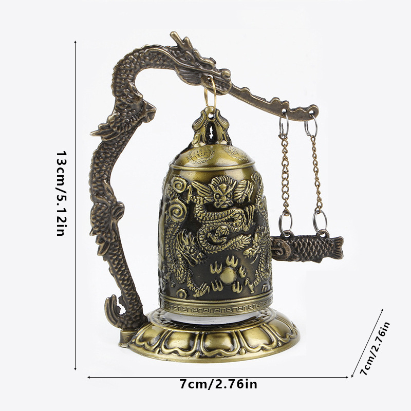 Seven Swords Zvončić od legure s motivom zmaja – uredski dar u kineskom stilu, metalni, elektroplating i lijevanje