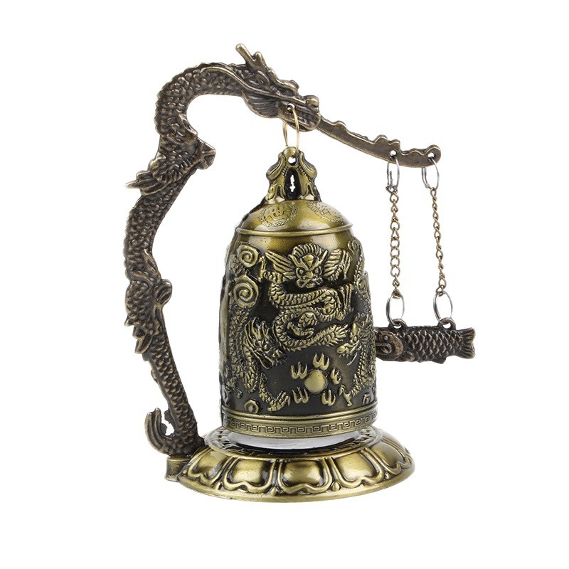 Seven Swords Zvončić od legure s motivom zmaja – uredski dar u kineskom stilu, metalni, elektroplating i lijevanje