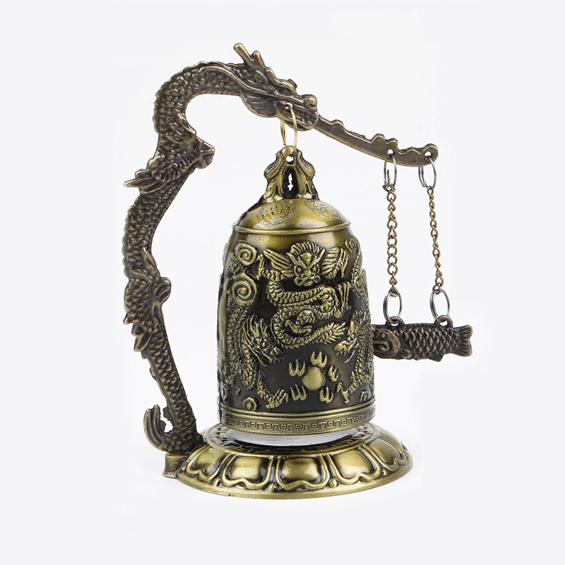 Seven Swords Zvončić od legure s motivom zmaja – uredski dar u kineskom stilu, metalni, elektroplating i lijevanje