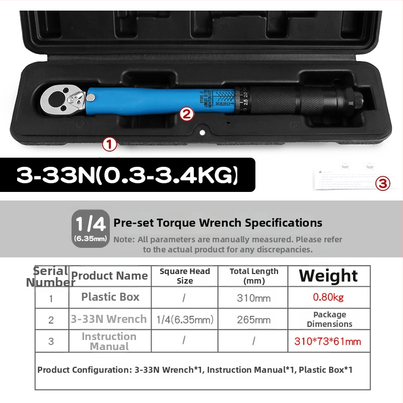 Musen Hall obrtni regulabilni moment ključ – legura, za ispitivanje momenta