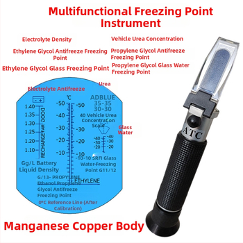 Etilénglikol-alapú antifriz és autómosófolyadék fagyáspont-mérő – refraktométer és hidrométer metanol és urea koncentrációhoz