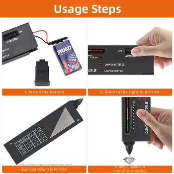 Pero na detekciu diamantov s testom tvrdosti nefritu a meračom tepelnej vodivosti pre identifikáciu šperkov