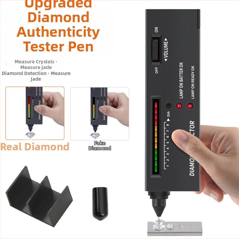 Pero na detekciu diamantov s testom tvrdosti nefritu a meračom tepelnej vodivosti pre identifikáciu šperkov