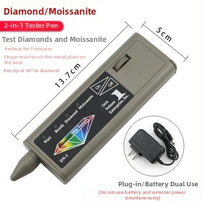 Termikus vezetőképesség mérő készülék a gyémántok hitelességének igazolására és drágakövek tesztelésére: jade és kristály; keménység toll, gyémánt toll, moissanit toll
