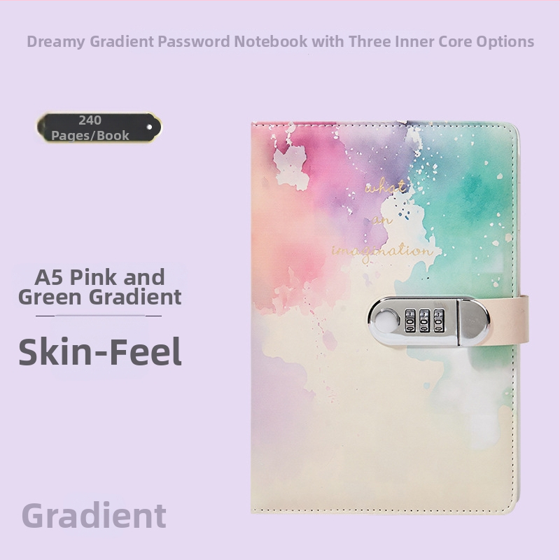 A5 bilježnica s ključem, naslovnica od imitacije kože, ljepilo spajanje, papir 80 g/m2, 100 stranica, poslovni stil