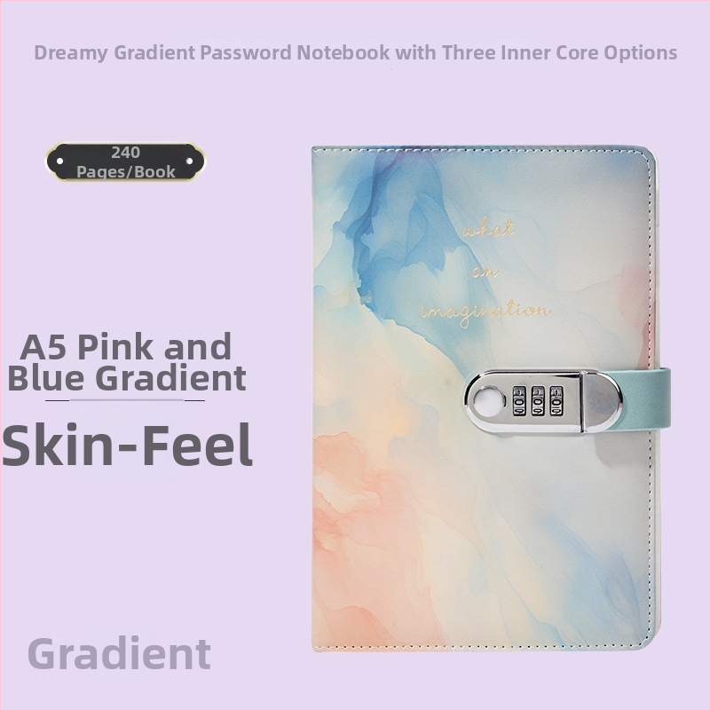 A5 bilježnica s ključem, naslovnica od imitacije kože, ljepilo spajanje, papir 80 g/m2, 100 stranica, poslovni stil