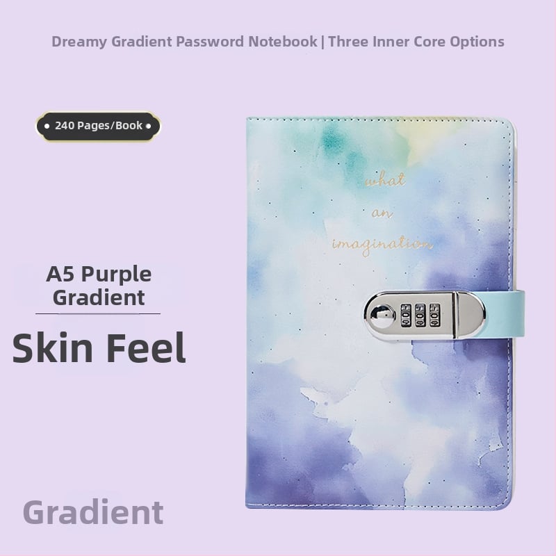 A5 bilježnica s ključem, naslovnica od imitacije kože, ljepilo spajanje, papir 80 g/m2, 100 stranica, poslovni stil