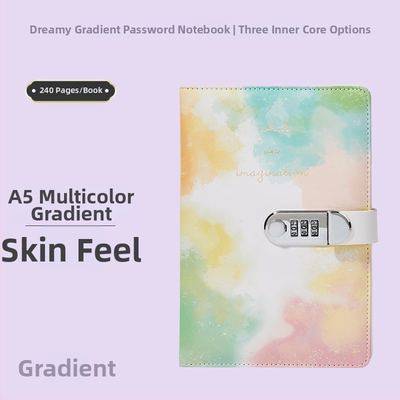 A5 bilježnica s ključem, naslovnica od imitacije kože, ljepilo spajanje, papir 80 g/m2, 100 stranica, poslovni stil