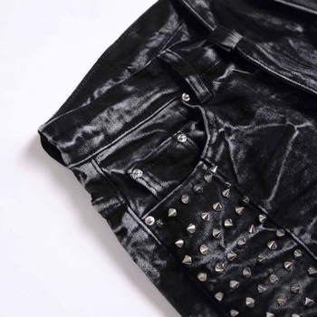 Ανδρικά τζιν — Vintage Punk, Street Style, Slim-Fit, Distressed Look (Μεσαία Μέση, Κουμπί Μπροστά, Βαμβάκι 60–70%, Μικροελαστικότητα)