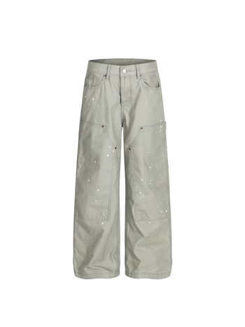 Radničke casual hlače, američki vintage stil, širok kroj, srednji pojas, zip zatvarač