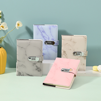 Bilježnica Boyao, PU korica s mramornim uzorkom, žično vezanje, papir 80 g/m², 100 stranica