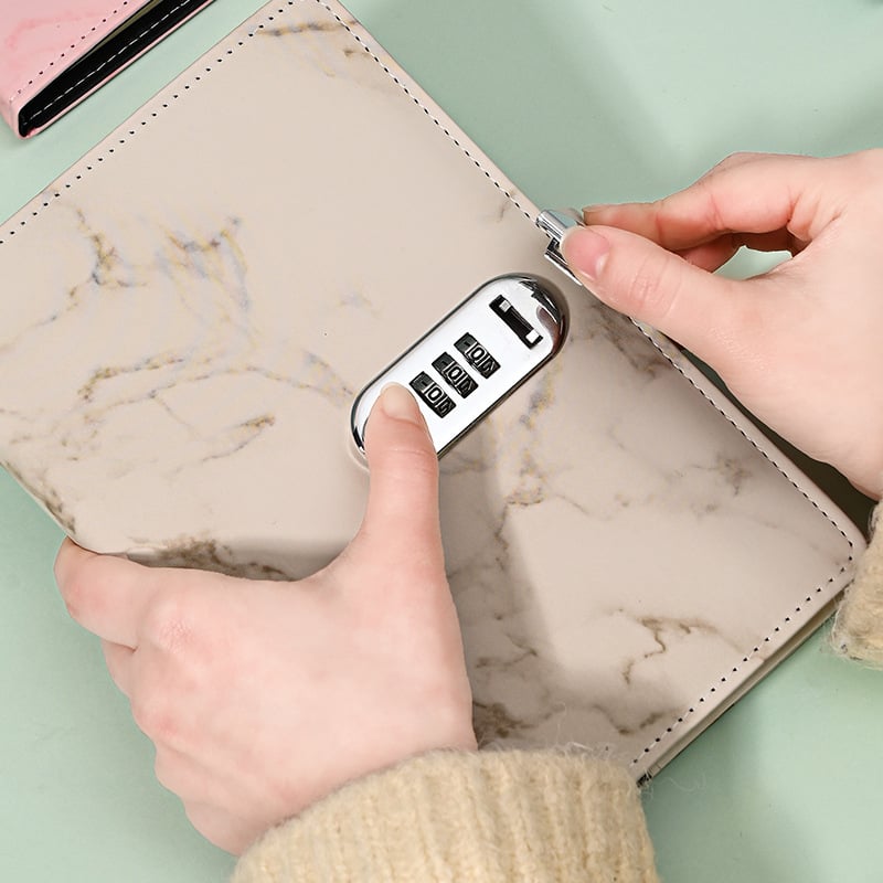 Bilježnica Boyao, PU korica s mramornim uzorkom, žično vezanje, papir 80 g/m², 100 stranica