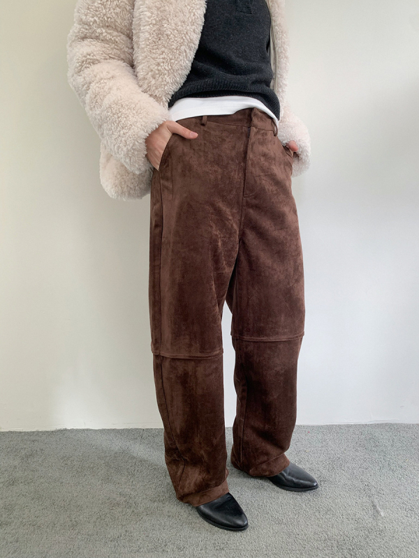 Ženske hlače u scimitar kroju, visoki pojas, dugačke do poda, casual stil, poliester (95%+), panel dizajn kolaže