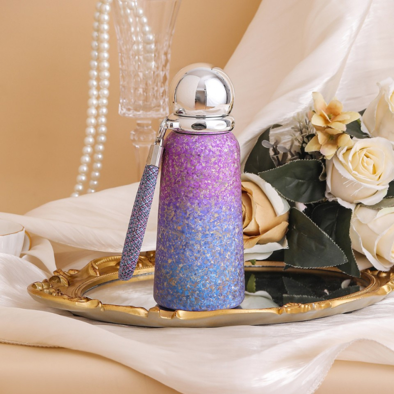 Titanijanska izolirana šalica, 6–12 sati izolacije, poklopac s navojem, prijenosna, poklon kutija