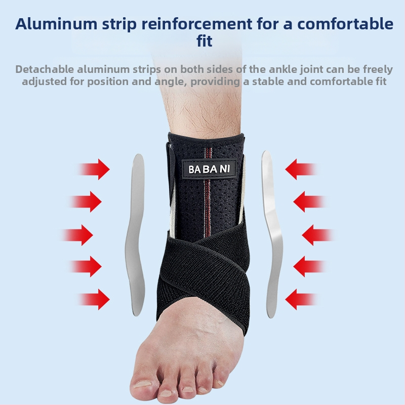 Ortez gležnja za rehabilitaciju — podesiva podrška, poliesterski materijal, univerzalna upotreba, pogodna za košarku