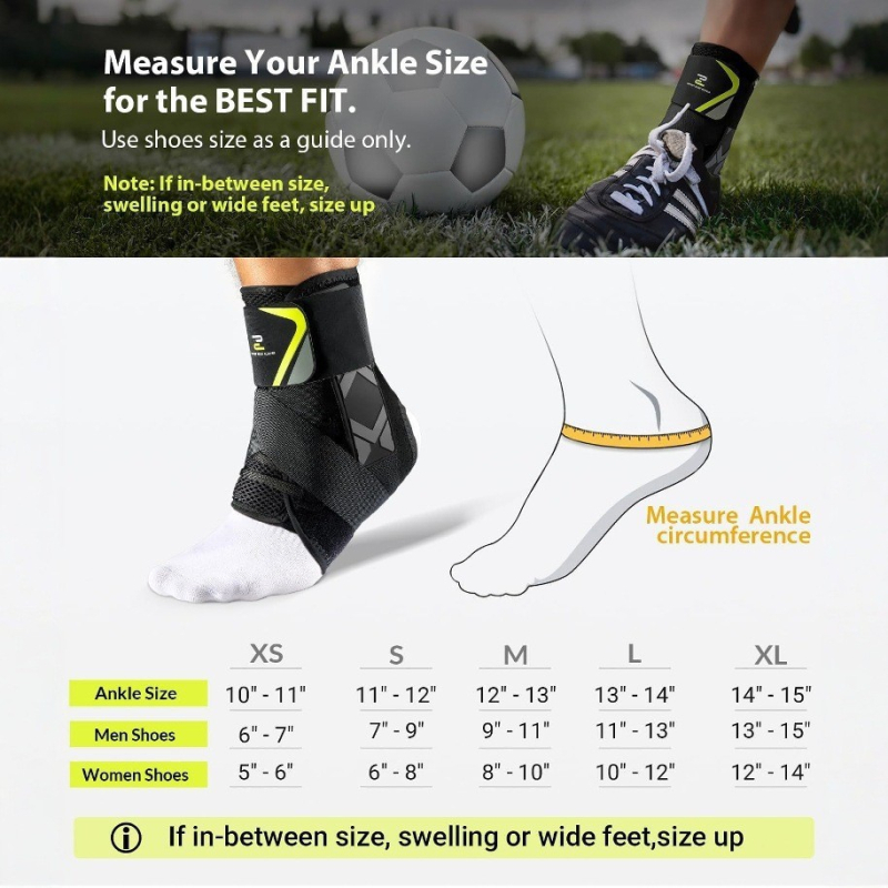 Sportska gležanj ortoza s prozračnom zaštitom – gumeni materijal, pogodna za nogomet i trčanje