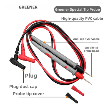 GREENER Toll-stílusú multiméter probe szilikon vezeték és különleges csúcs