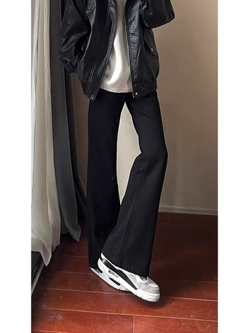 Traperice od denima sa srednjim podignutim strukom, slim-fit, mikroelastičnost, ravni kroj, zatvarač
