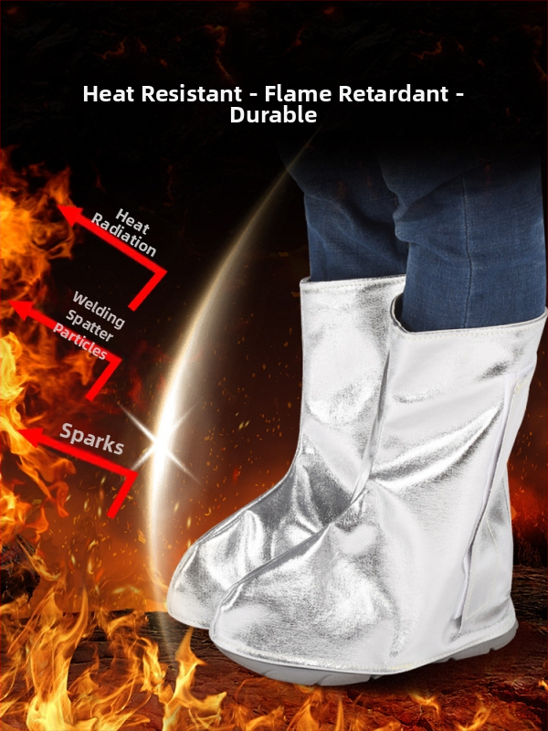 Κάλυμμα παπουτσιών συγκόλλησης με αλουμινόχαρτο, θερμομόνωση, πυροπροστασία έως 500°C, προστασία ποδιών