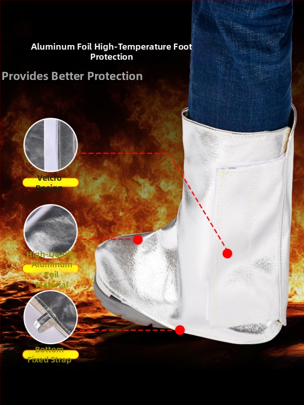 Κάλυμμα παπουτσιών συγκόλλησης με αλουμινόχαρτο, θερμομόνωση, πυροπροστασία έως 500°C, προστασία ποδιών