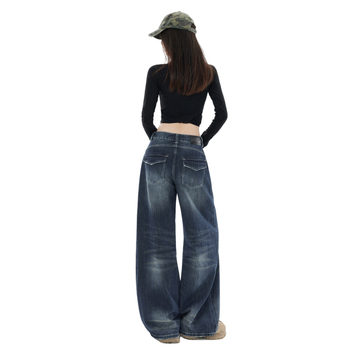 Traperice Yichun — denim, široke nogavice, super niski struk, jesen 2025