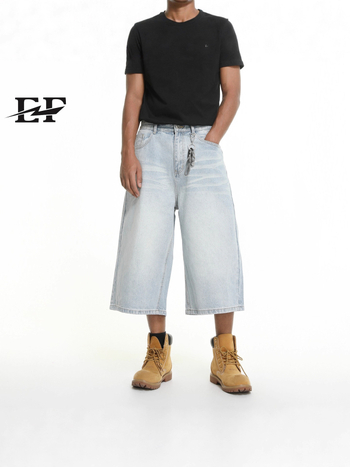 EF Jeans | Traperice u američkom vintage stilu, izblijedjele, širokih nogavica i ravnog kroja, cropped, unisex