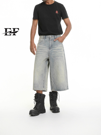 EF Jeans | Traperice u američkom vintage stilu, izblijedjele, širokih nogavica i ravnog kroja, cropped, unisex
