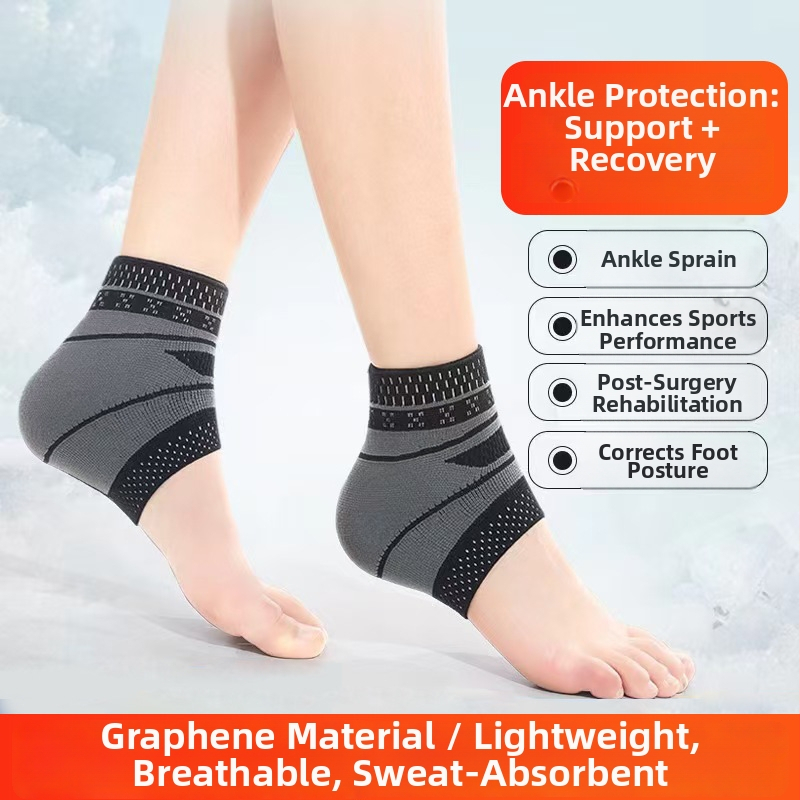 Ortez gležnja od grafene tkanine + elastan, univerzalna prilagodba, zaštita gležnja, pogodna za fitness, biciklizam, planinarenje i zimske sportove