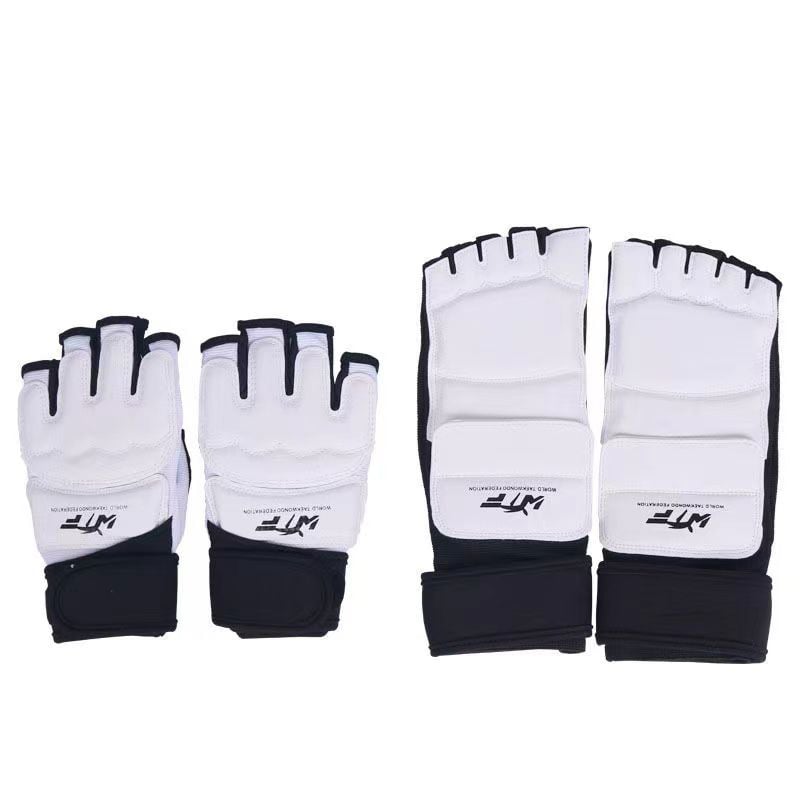 Taekwondo zaštitne rukavice i gležnjevni zaštitnici – PU materijal; zaštita gležnja; pogodna za boksački sport; kombinirana sportska zaštitna oprema