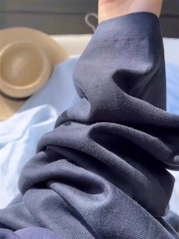 Ženske lanene udobne hlače, visoki struk, plisirani dizajn, gradski stil, ljeto 2025