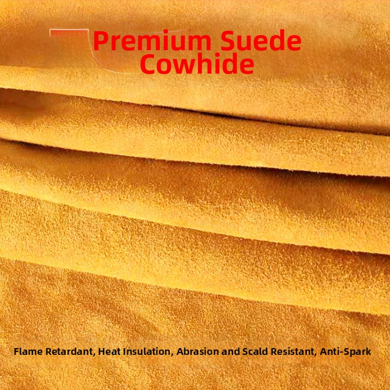 Προστατευτικά πόδια για συγκόλληση, δύο στρώσεων βοδινού δέρματος, θερμομόνωση, ανθεκτικά σε πιτσιλίσματα και φλόγες