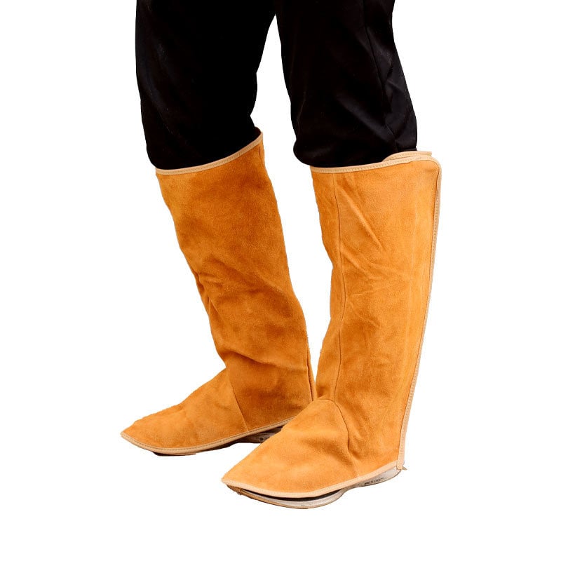 Προστατευτικά πόδια για συγκόλληση, δύο στρώσεων βοδινού δέρματος, θερμομόνωση, ανθεκτικά σε πιτσιλίσματα και φλόγες