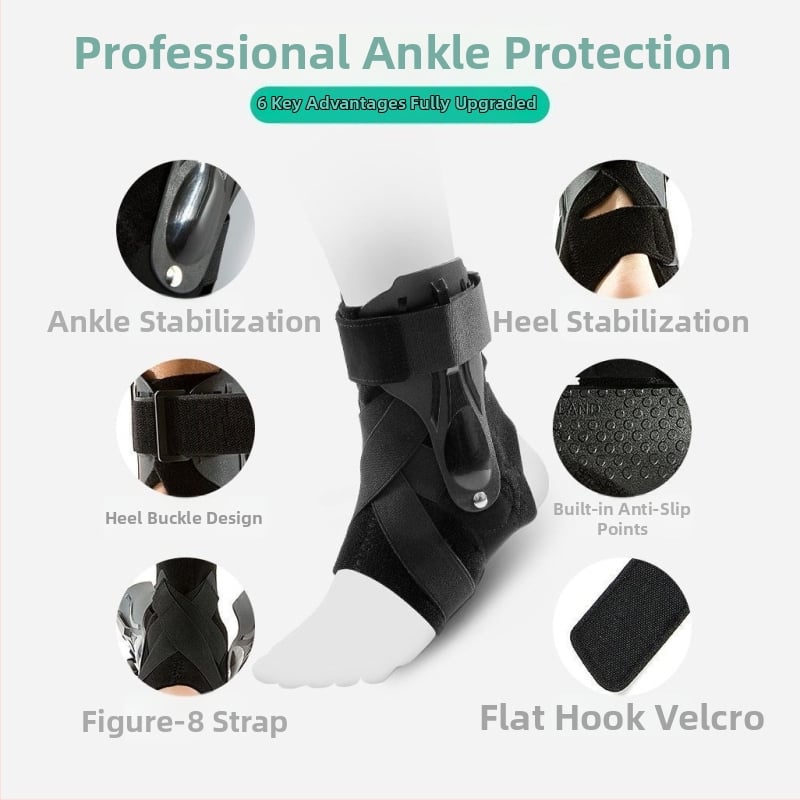 Ortez gležnja za odrasle — Model 031, fiksna ortoza gležnja, OK materijal, SCR, ABS i Velcro kopča za zaštitu gležnja