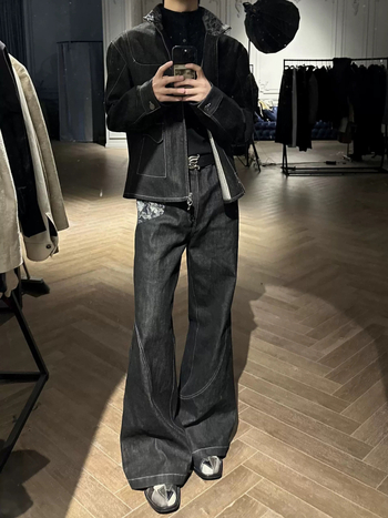 Muške traperice od pamuka, ravne kroje, srednji pojas, zip zatvarač, lagani denim, 75% pamuka