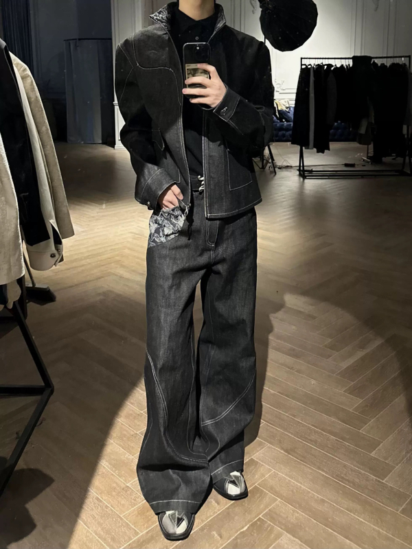 Muške traperice od pamuka, ravne kroje, srednji pojas, zip zatvarač, lagani denim, 75% pamuka