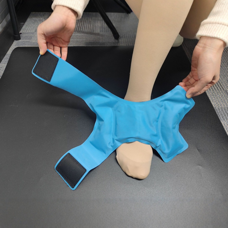 Gel ledeni paket za gležanj s Velcro zatvaračem, višekratno upotrebljivo, silikon zaštita stopala, integrirani ledeni paket