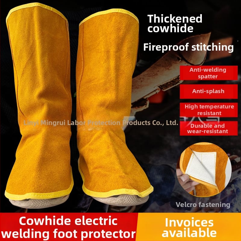 Δερμάτινο προστατευτικό κάλυμμα ποδιού για συγκολλήσεις – πυρίμαχο, θερμοανθεκτικό, προστασία από πιτσιλίσματα, ανθεκτικό στη φθορά