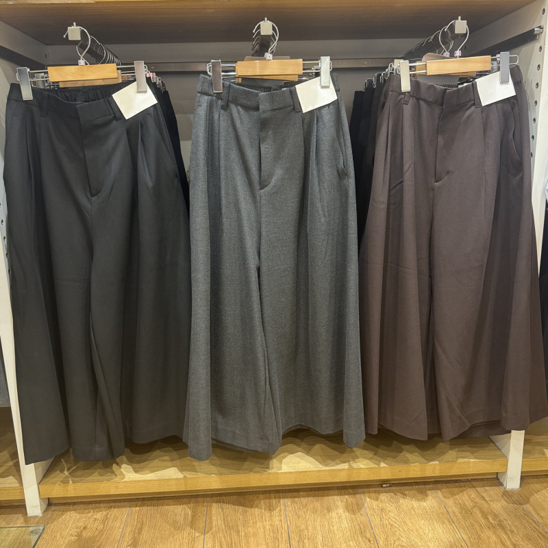 Ženske plisirane culotte hlače s visokim strukom, ravni kroje, široke udobne hlače, 2025 stil (479698)