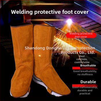 Διπλού στρώματος δερμάτινο προστατευτικό κάλυμμα ποδιού για συγκόλληση με προστασία από σπινθήρες