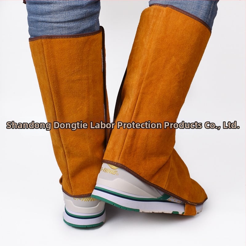 Διπλού στρώματος δερμάτινο προστατευτικό κάλυμμα ποδιού για συγκόλληση με προστασία από σπινθήρες