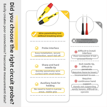 Musen Hall automobilová skúšobná sonda na prepichovanie izolovaných vodičov, testovacia ihla pre multimeter, opravný nástroj