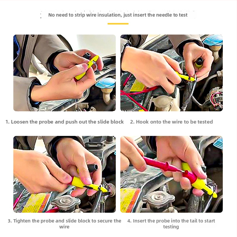 Musen Hall automobilová skúšobná sonda na prepichovanie izolovaných vodičov, testovacia ihla pre multimeter, opravný nástroj