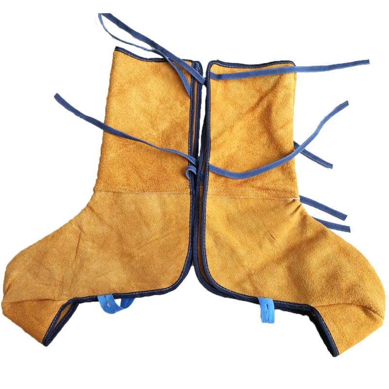 Δερμάτινα προστατευτικά ποδιών για συγκόλληση, διπλό στρώμα δέρματος, θερμομονωτικά, ανθεκτικά σε υψηλές θερμοκρασίες και φλόγες
