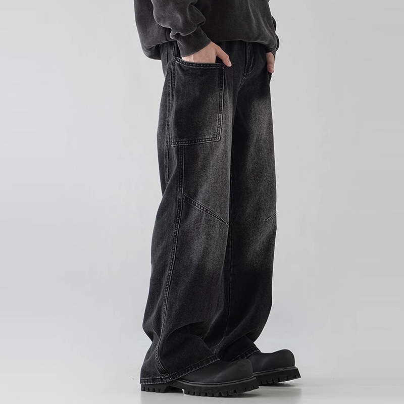 Muške traperice – ravnog kroja, srednji porast, pamuk denim, zatvarač, pran izgled