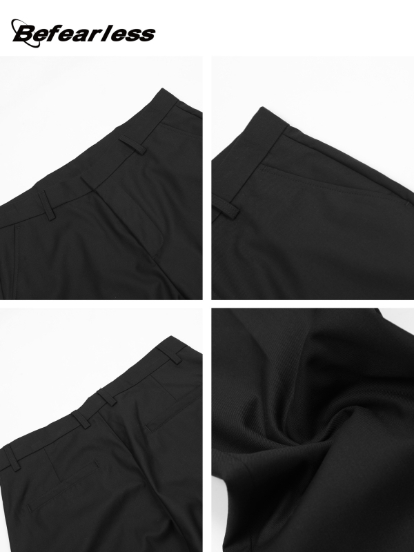 Američke retro ravne hlače uskog kroja uz blago širenje, srednji pojas, zip, materijal 80% pamuk, četiri sezone, svakodnevne poslovne hlače